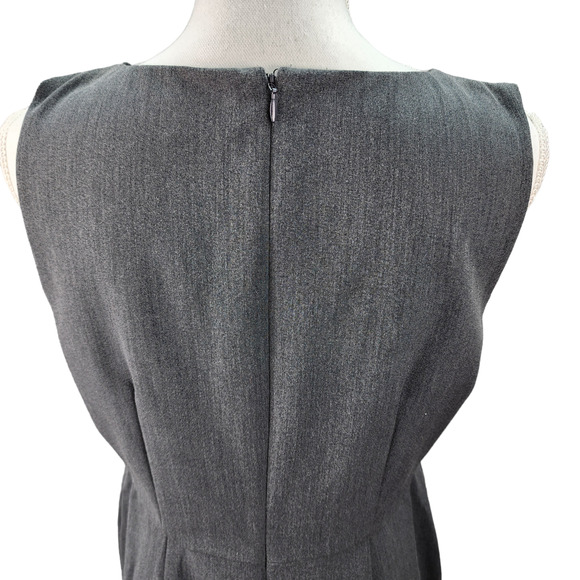 NWT Worthington Dress 10P Petite Gray Sleeveless Knee-Length Faux Wrap Career Ch - Picture 9 of 16